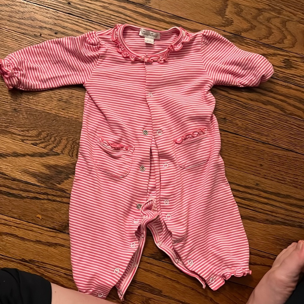 KISSY KISSY girls pink and white stripped outfit